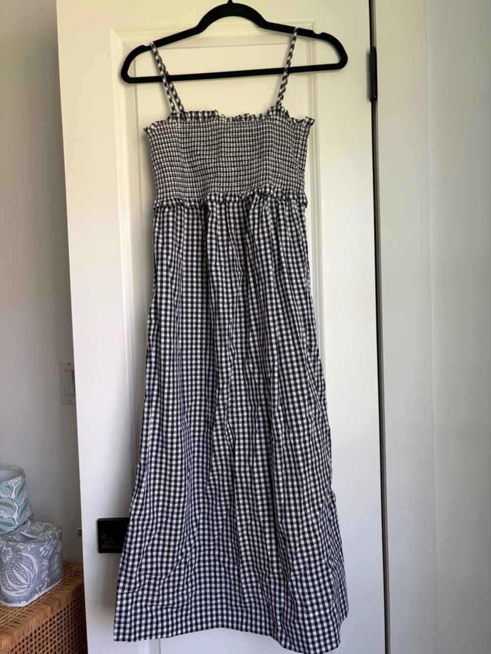 J.crew women’s Black and White Gingham Sundress - Smocked Bodice